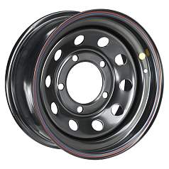 Диск R16 5x150 8J ET-3 D113 ORW Диск усиленный Toyota Land Cruiser 100 стальной Black с бедлоком (оранжев