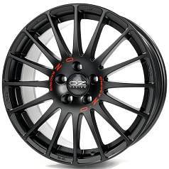 Диск R17 5x112 8J ET35 D75 OZ Superturismo GT Matt Black Red Lettering d-L