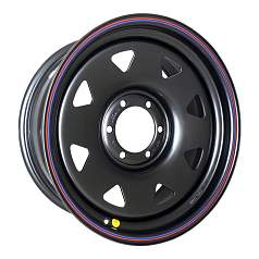 Диск R18 6x139,7 8J ET15 D110 OFF-ROAD Wheels Диск усиленный Toyota Nissan стальной Black (треуг.)