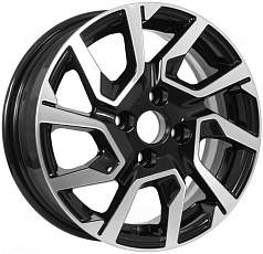 Диск R14 4x98 5,5J ET35 D58,5 KDW KD1420 (КС1090-00) Black_Front_Polished