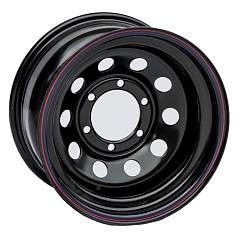 Диск R16 5x114,3 8J ET-19 D84 ORW Диск усиленный JEEP стальной Black с бедлоком (красный)