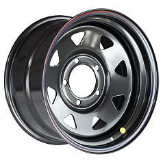 Диск R16 6x139,7 7J ET30 D110 OFF-ROAD Wheels Диск усиленный Toyota Nissan стальной Black (треуг. мелкий)