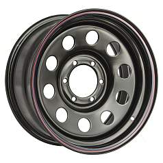 Диск R16 6x114,3 8J ET-10 D66 OFF-ROAD Wheels Диск усиленный Nissan Navara D40 2.5TD стальной Black