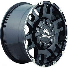 Диск R20 6x139,7 9J ET18 D106,3 Buffalo BW-004 Gloss Black Machined Face